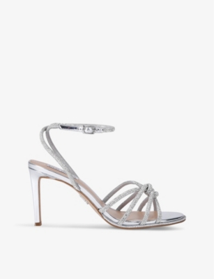 STEVE MADDEN: Kailyn-R rhinestone-embellished faux-leather heeled sandals