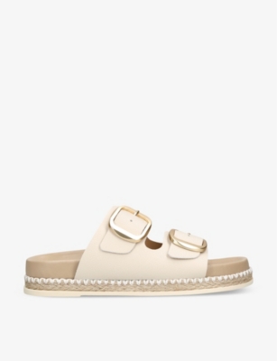 STEVE MADDEN: Satano double-buckle leather sandals