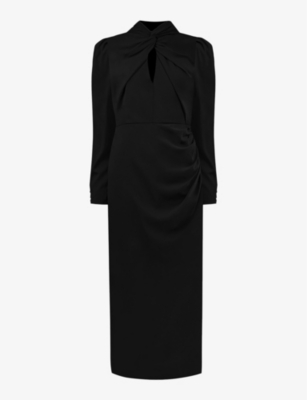 RO&ZO - Allegra keyhole-cutout woven midi dress | Selfridges.com