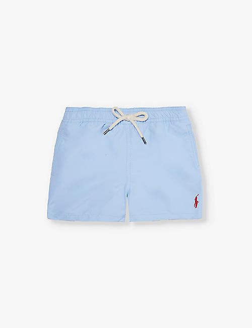 POLO RALPH LAUREN: Boys' logo-embroidered recycled-polyester swim shorts