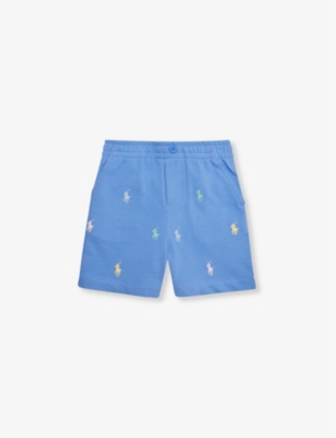 Polo Ralph Lauren Kids' Boy's Logo-embroidered Cotton Shorts In Blue