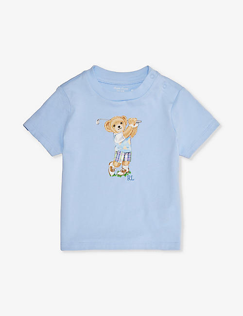 POLO RALPH LAUREN：儿童保罗熊印花短袖平纹针织棉 T 恤 