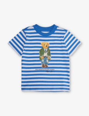 Polo Ralph Lauren Boys Blue Kids Boys' Polo Bear Short-sleeve Cotton-jersey T-shirt
