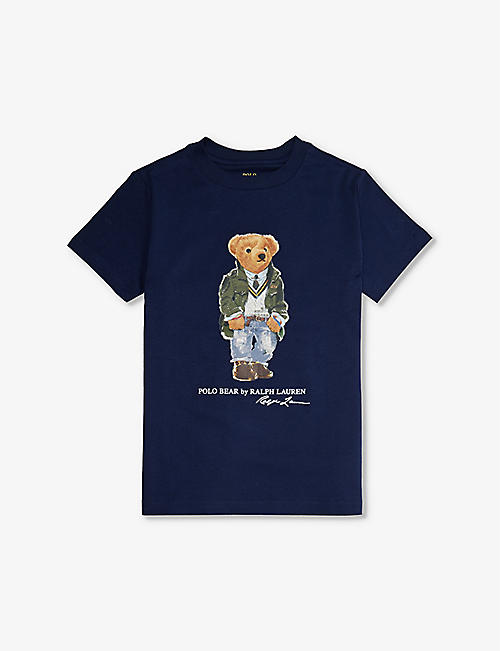 POLO RALPH LAUREN: Boys' Polo Bear-print cotton-jersey T-shirt