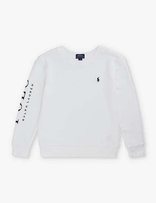 POLO RALPH LAUREN: Boys' logo-print long-sleeve cotton-blend sweatshirt