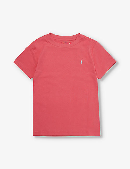 POLO RALPH LAUREN: Girls' brand-embroidered short-sleeve cotton-jersey T-shirt