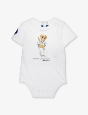 POLO RALPH LAUREN: Polo Ralph Lauren x Wimbledon Baby Boy Polo Bear recycled cotton-blend bodysuit