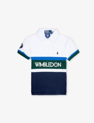 POLO RALPH LAUREN: Polo Ralph Lauren x Wimbledon Boys' logo-print cotton-pique polo shirt
