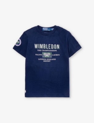 POLO RALPH LAUREN: Polo Ralph Lauren x Wimbledon Boys' recycled-cotton and cotton-blend T-shirt