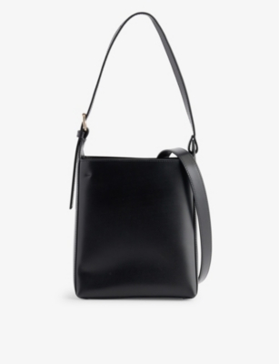 Shop Apc Virginie Small Leather Shoulder Bag In Noir