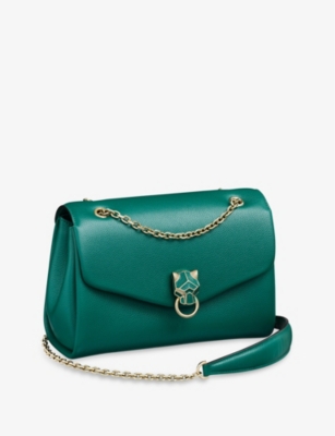 Cartier Panthère De  Chain Leather Small Cross-body Bag In Green
