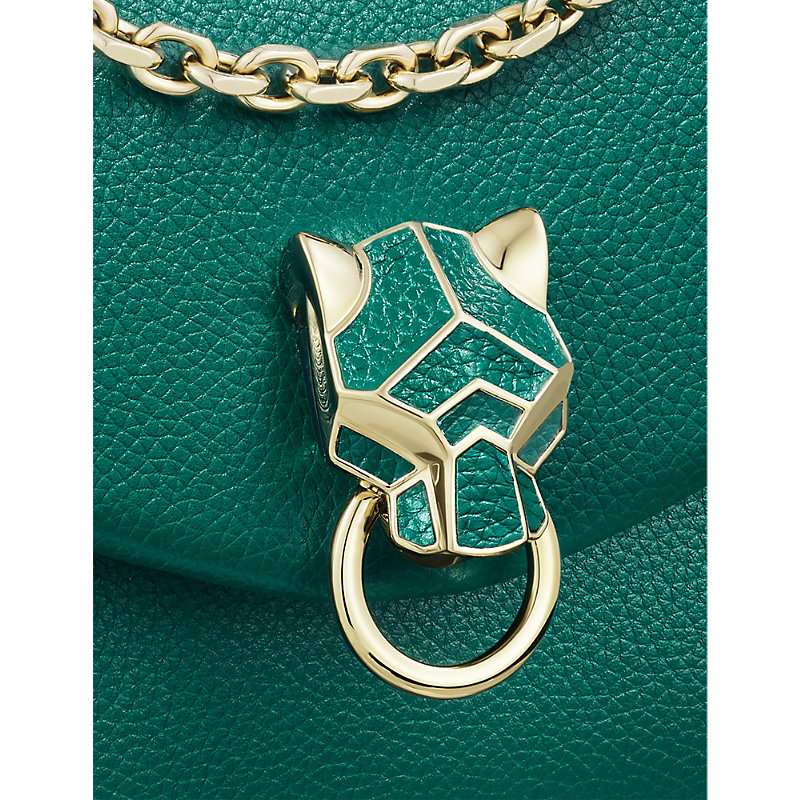 Shop Cartier Panthère De  Chain Mini Leather Cross-body Bag In Green