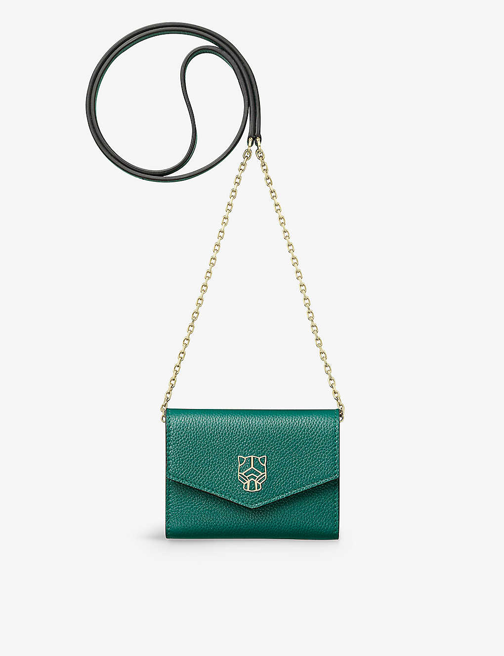 Cartier Womens Green Panthère De Mini Chain Leather Wallet-on-chain 1 Size