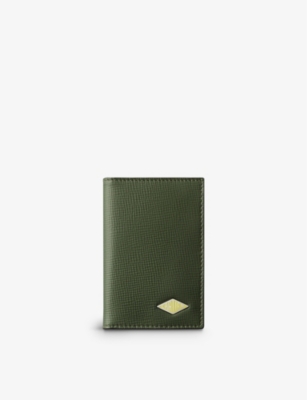 Shop Cartier Khaki Losange Logo-plaque Leather And Palladium Card Holder
