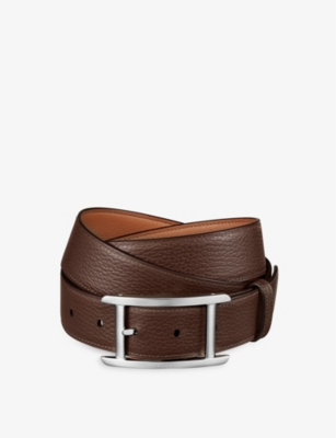 Cartier Womens Brown Tank De Reversible Leather Belt