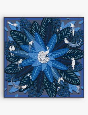 CARTIER: Birds of Paradise graphic-print silk-twill scarf 90cm x 90cm