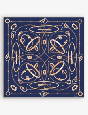 CARTIER: Precious Mundanity graphic-print silk-twill scarf 90cm x 90cm