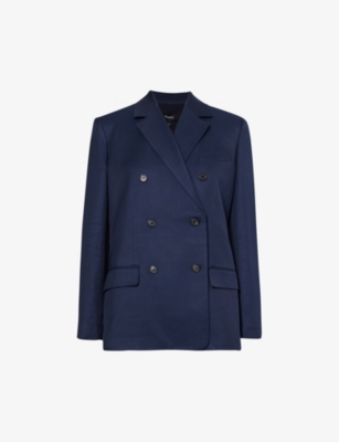 Theory Doppelreihiger Blazer Aus Twill In Blue