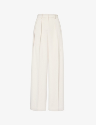 THEORY: High-rise pleated woven trousers