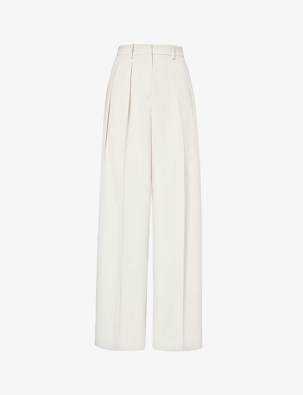Shop Theory High-rise Pleated Woven Trousers In Pumice