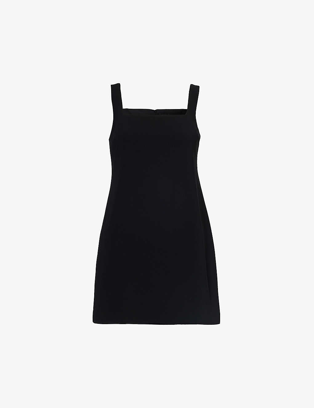Shop Theory Women's Black Square-neck Sleeveless Woven Mini Dress