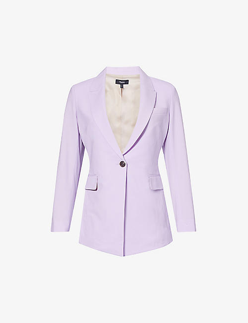 THEORY: Notched-lapel single-breasted wool-blend blazer