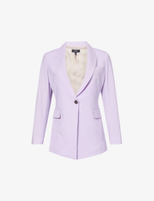 Shop Theory Women's Lilac Sky Notched-lapel Single-breasted Wool-blend Blazer