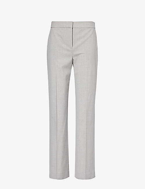 THEORY: Straight-leg mid-rise wool-blend trousers