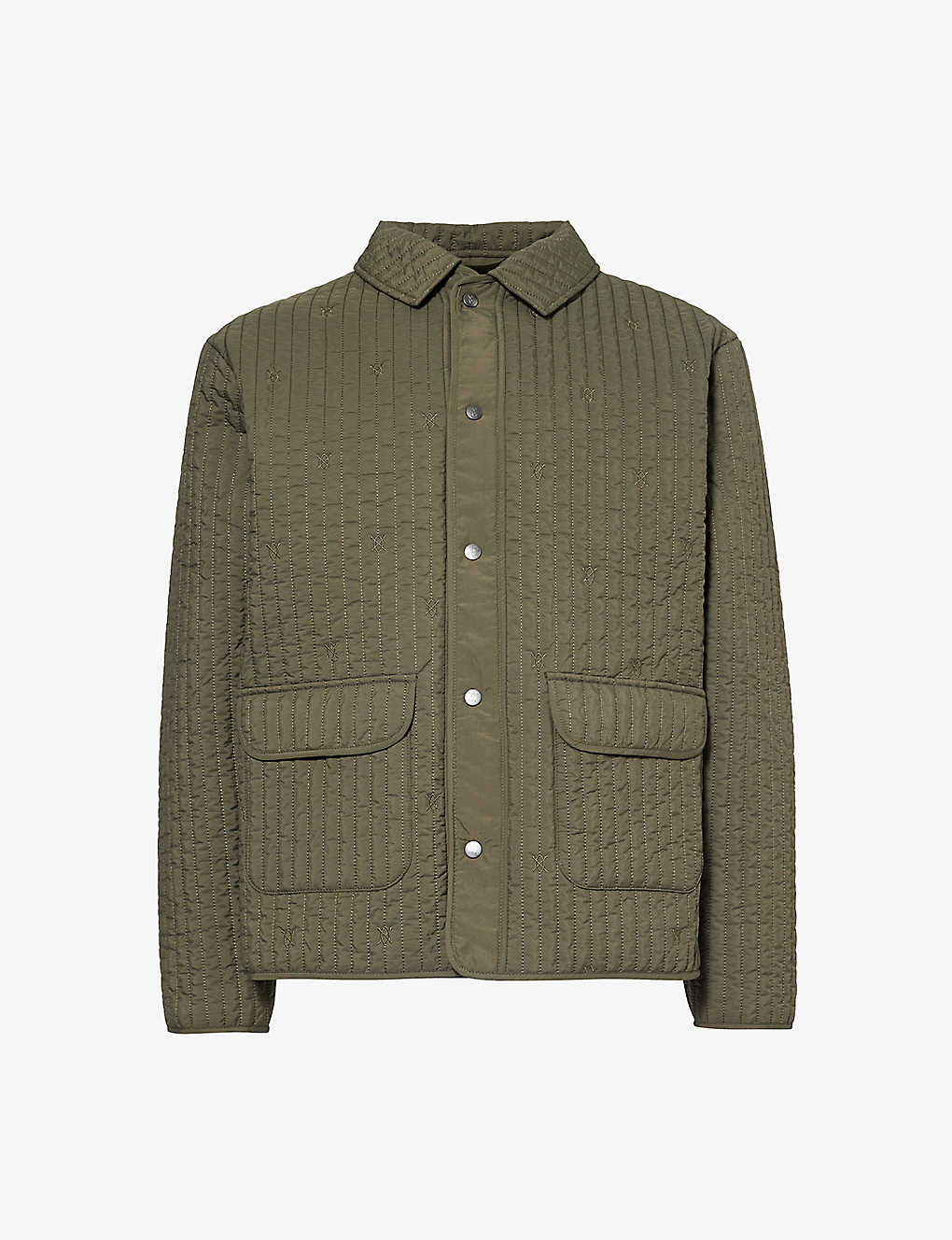 Shop Daily Paper Men's Chimera Grey Zyer Quilted Shell Jacket