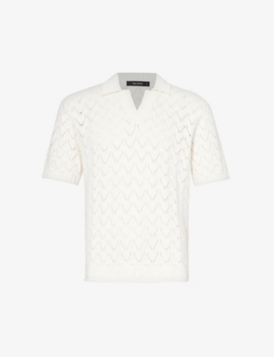 DAILY PAPER DAILY PAPER MEN'S WHITE YINKA PATTERNED COTTON-KNIT POLO SHIRT