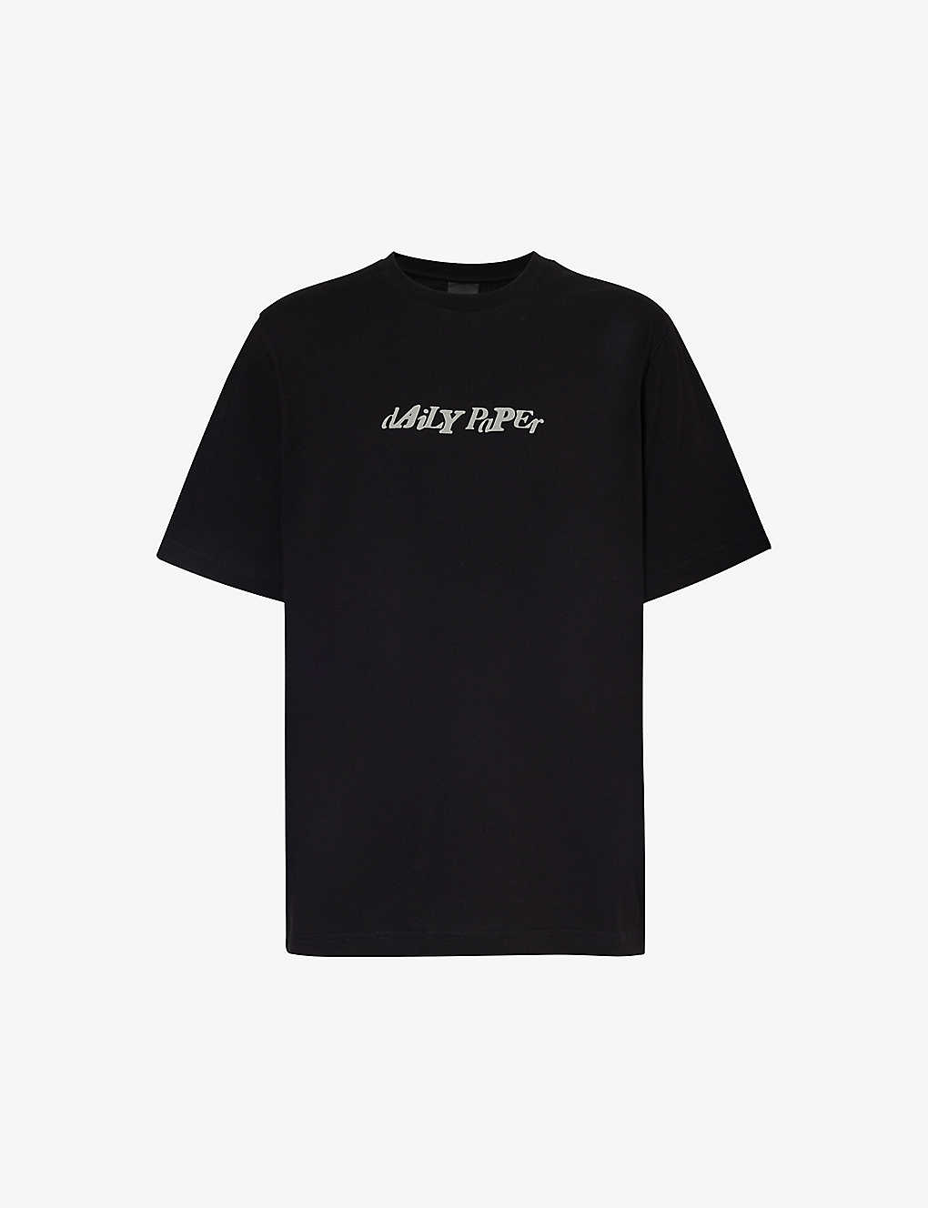 Shop Daily Paper Mens Black Unified Logo-print Cotton-jersey T-shirt