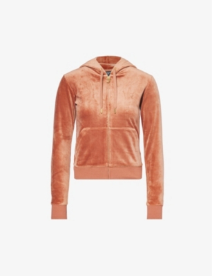 JUICY COUTURE: Robertson logo-embroidered velour hoody