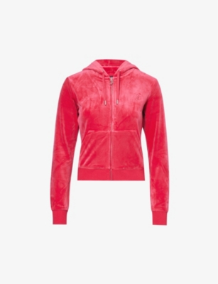 JUICY COUTURE: Robertson logo-embroidered velour hoody