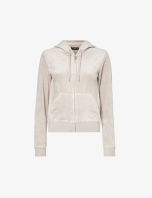 JUICY COUTURE: Robertson logo-embroidered velour hoody