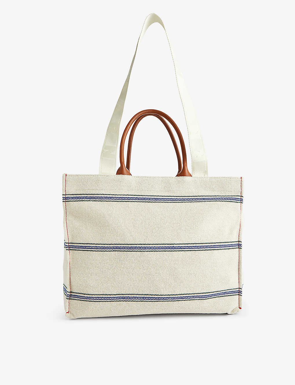 Marni Logo-pattern Large Cotton-blend Tote Bag In Natural/moka
