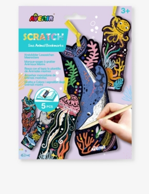 AVENIR: Scratch sea animal bookmarks art set
