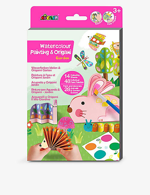 AVENIR: Watercolor painting and origami garden art set