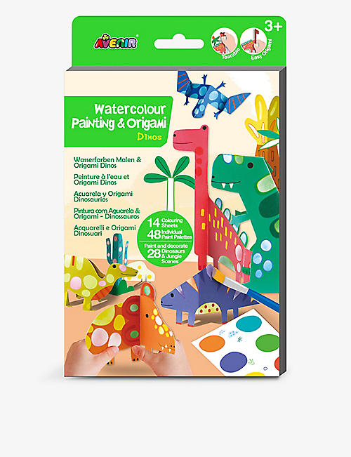 AVENIR: Dinos watercolor painting and origami art set
