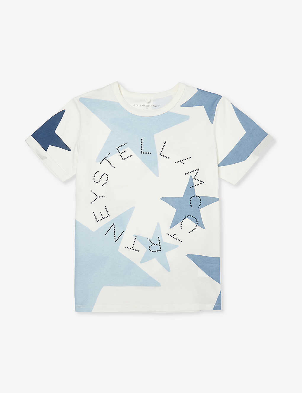 Stella Mccartney Kids' Star-print Cotton-jersey T-shirt 4-14 Years In Ivory/colourful