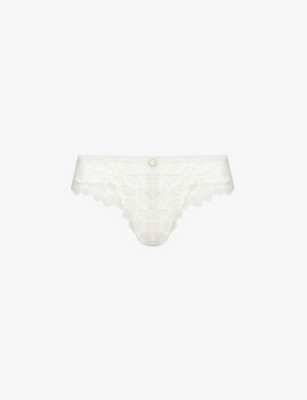 PANACHE: Allure floral-embroidered stretch-woven thong