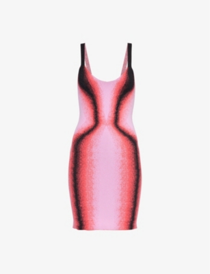 Y/project Gradient-effect Knitted Minidress In Pink