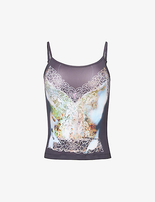 Y/PROJECT: Graphic-print scoop-neck stretch-jersey top