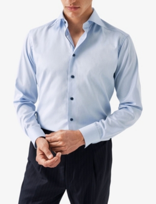 ETON: Solid Signature Contemporary-Fit Cotton Twill Shirt