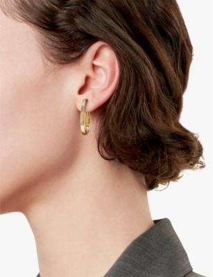 TIFFANY & CO: Lock 18ct yellow-gold and 0.19ct diamond earrings