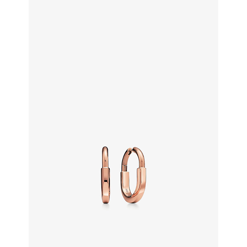 Tiffany & Co Womens Rose Gold Lock 18ct Rose-gold Earrings