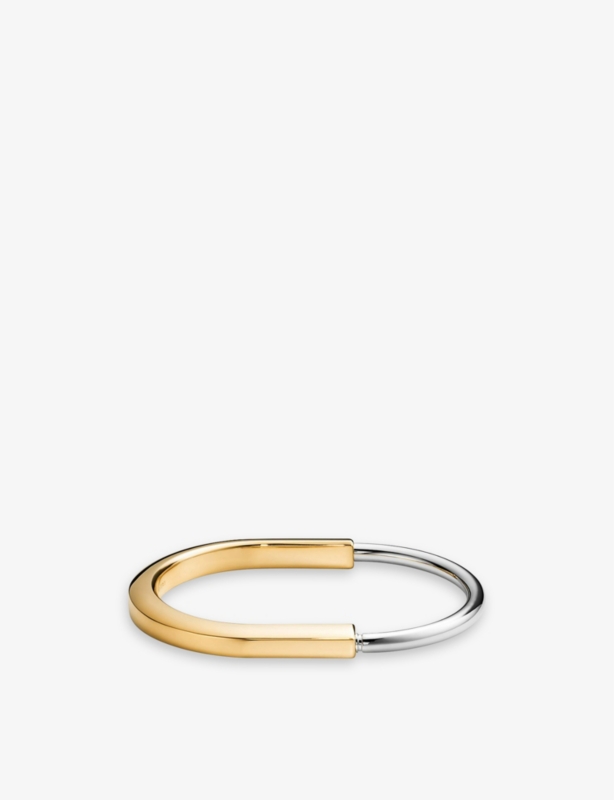 Lock 18ct yellow and white-gold bangle bracelet