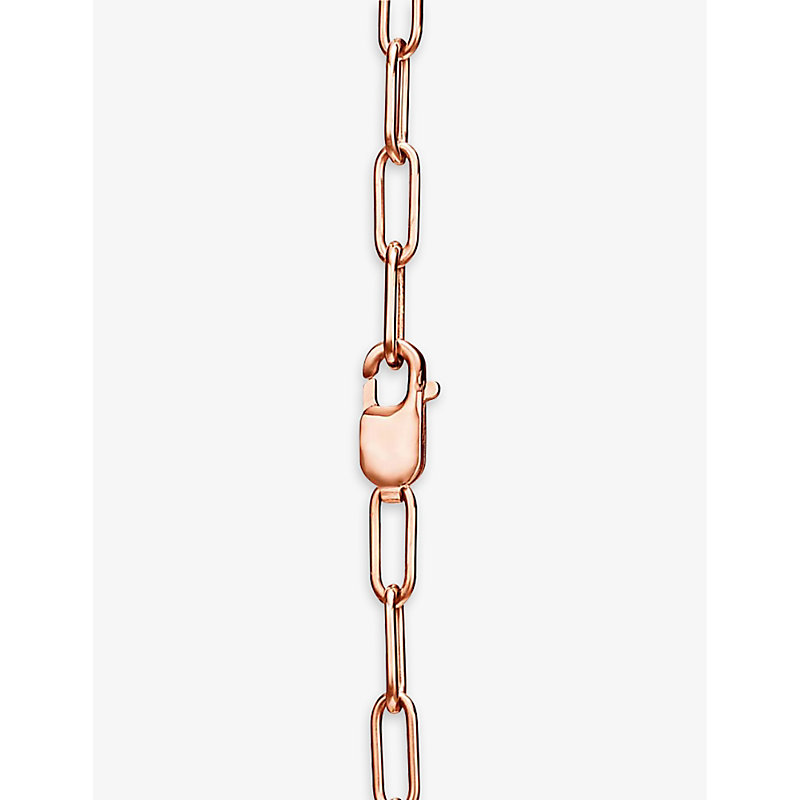 Shop Tiffany & Co Womens Rose Gold Tiffany Lock Medium 18ct Rose-gold Pendant Necklace