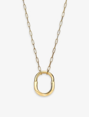 TIFFANY & CO: Tiffany Lock medium 18ct yellow-gold pendant necklace