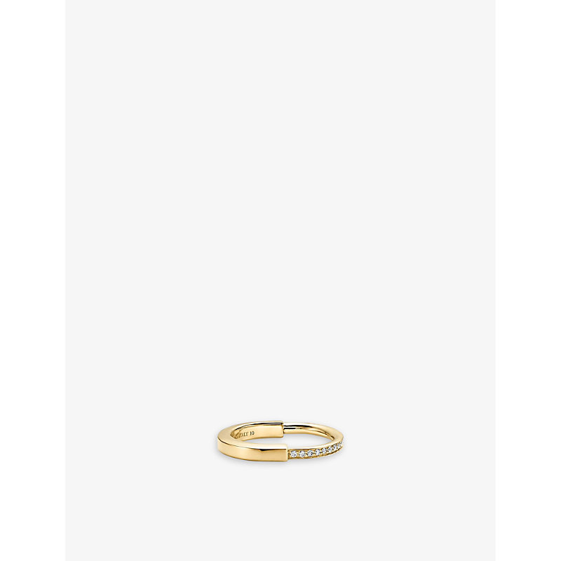 Tiffany & Co Womens Yellow Gold Lock 18ct Yellow-gold And 0.17ct Diamond Ring