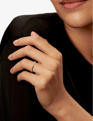 TIFFANY & CO: Tiffany Lock 18ct rose-gold and 0.17ct round-brilliant diamond ring